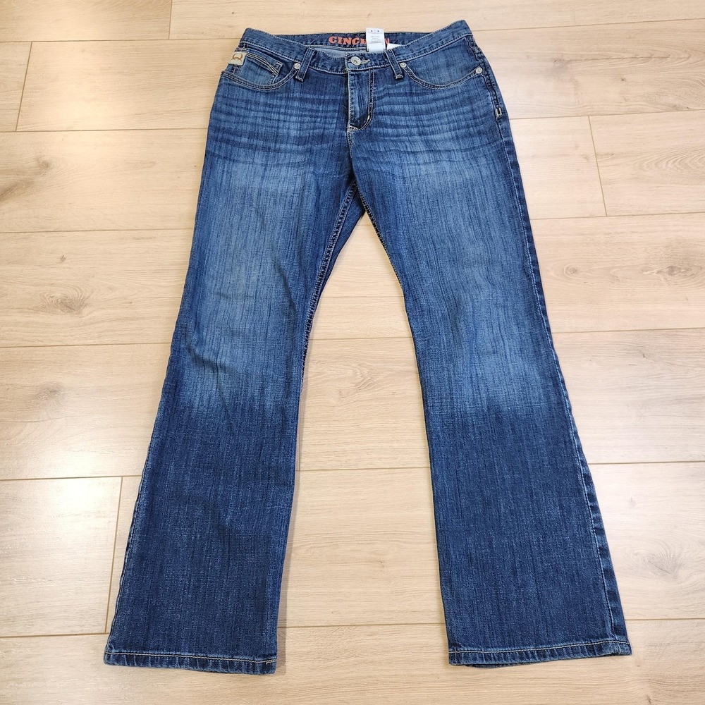 Cinch Ian Jeans Mens 31x32 Blue Medium Wash Slim Bootcut Denim Stretch Western